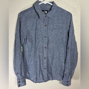 The North Face Men's Casual Light Blue Button Down Shirt